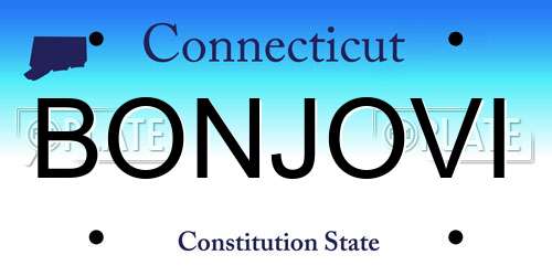 BONJOVI Connecticut License Plate