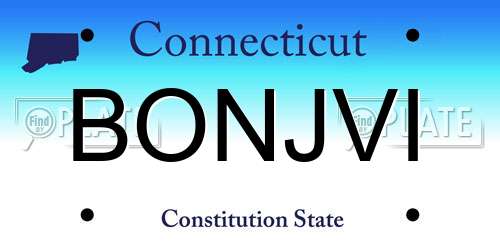 BONJVI Connecticut License Plate