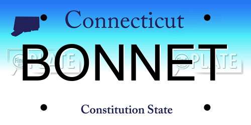 BONNET Connecticut License Plate