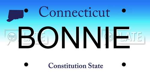 BONNIE Connecticut License Plate