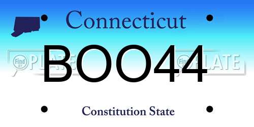 BOO44 Connecticut License Plate