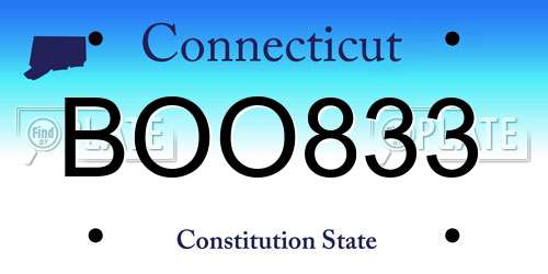 BOO833 Connecticut License Plate