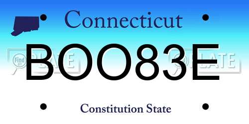 BOO83E Connecticut License Plate