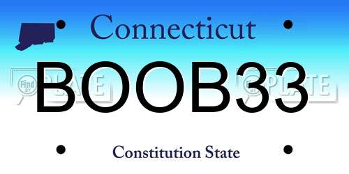 BOOB33 Connecticut License Plate