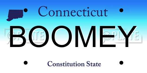 BOOMEY Connecticut License Plate