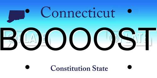 BOOOOST Connecticut License Plate
