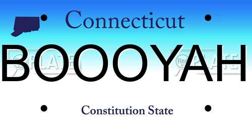 BOOOYAH Connecticut License Plate