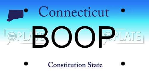 BOOP Connecticut License Plate