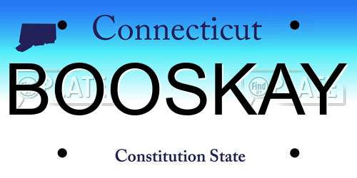 BOOSKAY Connecticut License Plate