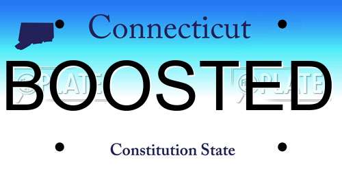 BOOSTED Connecticut License Plate