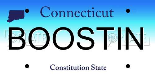 BOOSTIN Connecticut License Plate