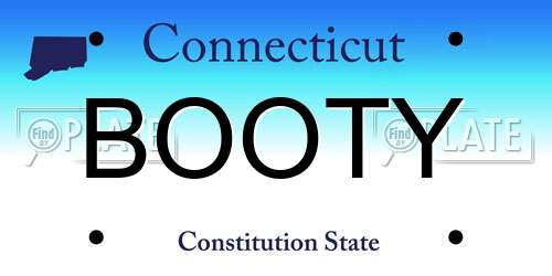 BOOTY Connecticut License Plate