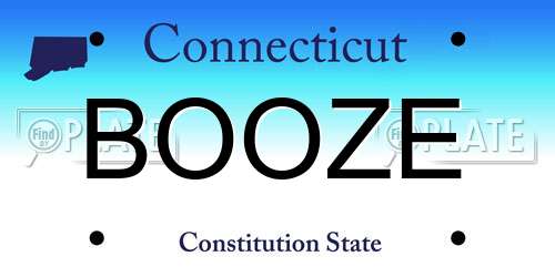 BOOZE Connecticut License Plate