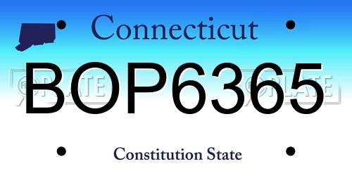 BOP6365 Connecticut License Plate