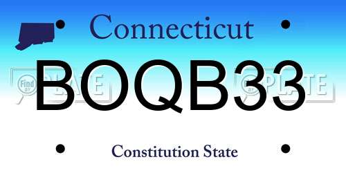 BOQB33 Connecticut License Plate
