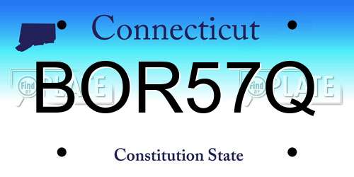 BOR57Q Connecticut License Plate