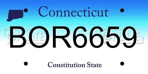 BOR6659 Connecticut License Plate
