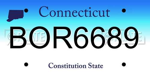 BOR6689 Connecticut License Plate