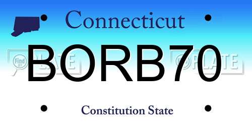 BORB70 Connecticut License Plate