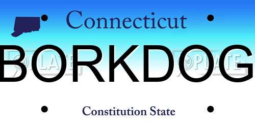 BORKDOG Connecticut License Plate