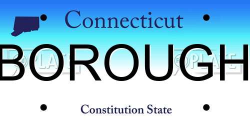 BOROUGH Connecticut License Plate