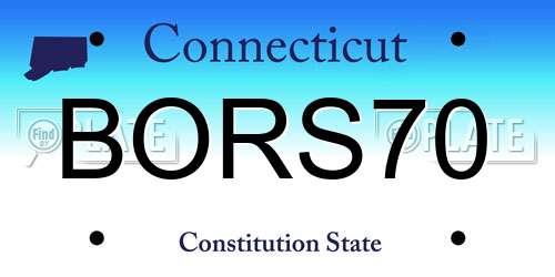 BORS70 Connecticut License Plate
