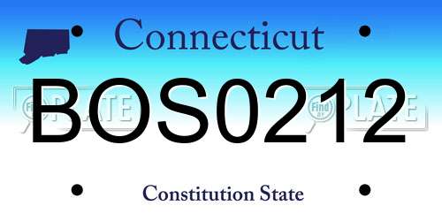 BOS0212 Connecticut License Plate