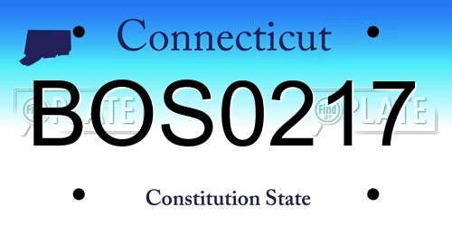 BOS0217 Connecticut License Plate