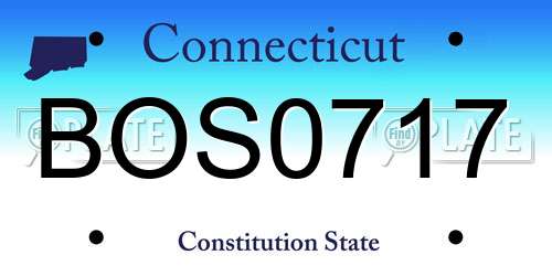 BOS0717 Connecticut License Plate