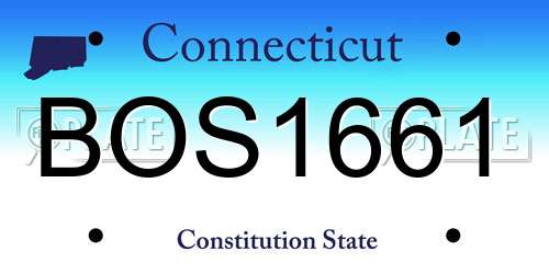 BOS1661 Connecticut License Plate