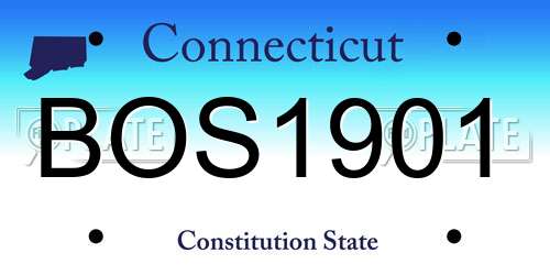 BOS1901 Connecticut License Plate