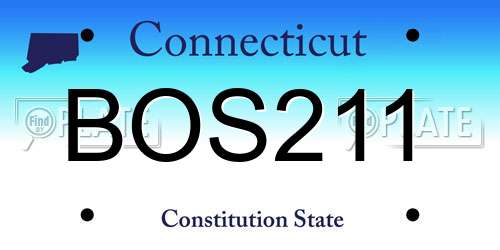 BOS211 Connecticut License Plate