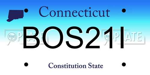 BOS21I Connecticut License Plate