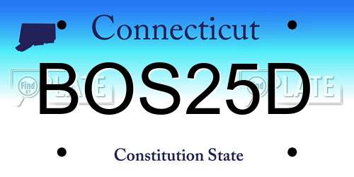 BOS25D Connecticut License Plate