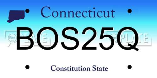 BOS25Q Connecticut License Plate