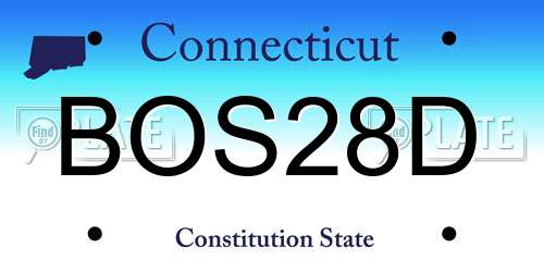 BOS28D Connecticut License Plate