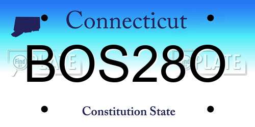 BOS28O Connecticut License Plate