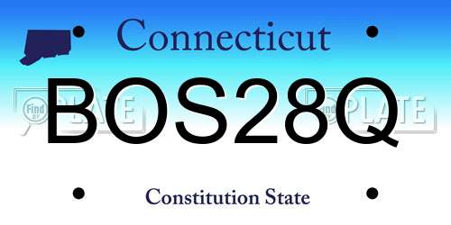 BOS28Q Connecticut License Plate