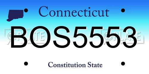 BOS5553 Connecticut License Plate