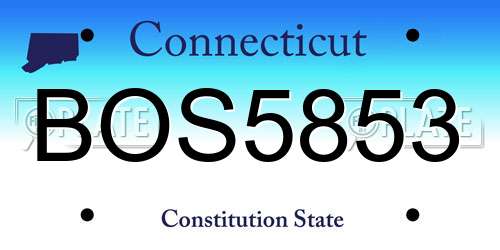 BOS5853 Connecticut License Plate