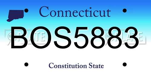 BOS5883 Connecticut License Plate