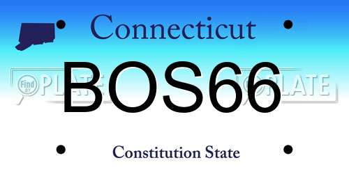 BOS66 Connecticut License Plate