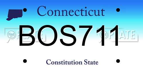 BOS711 Connecticut License Plate