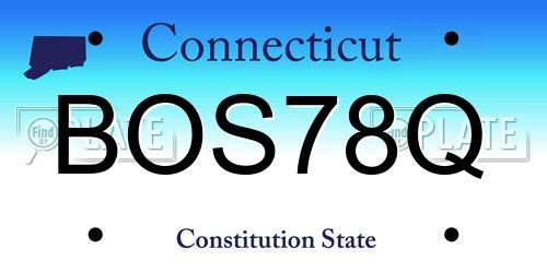 BOS78Q Connecticut License Plate