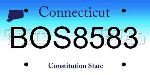BOS8583 Connecticut License Plate