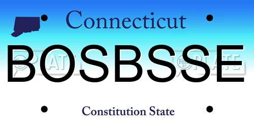 BOSBSSE Connecticut License Plate