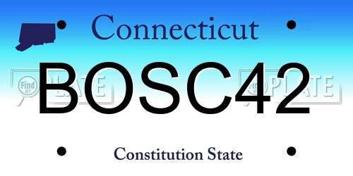 BOSC42 Connecticut License Plate