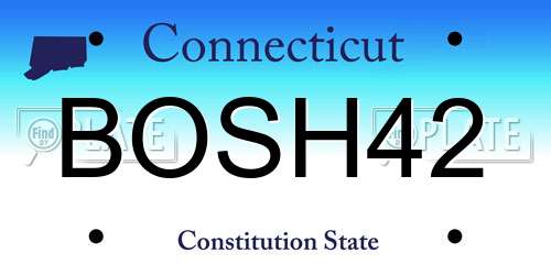BOSH42 Connecticut License Plate