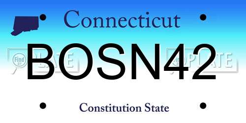 BOSN42 Connecticut License Plate