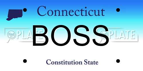 BOSS Connecticut License Plate
